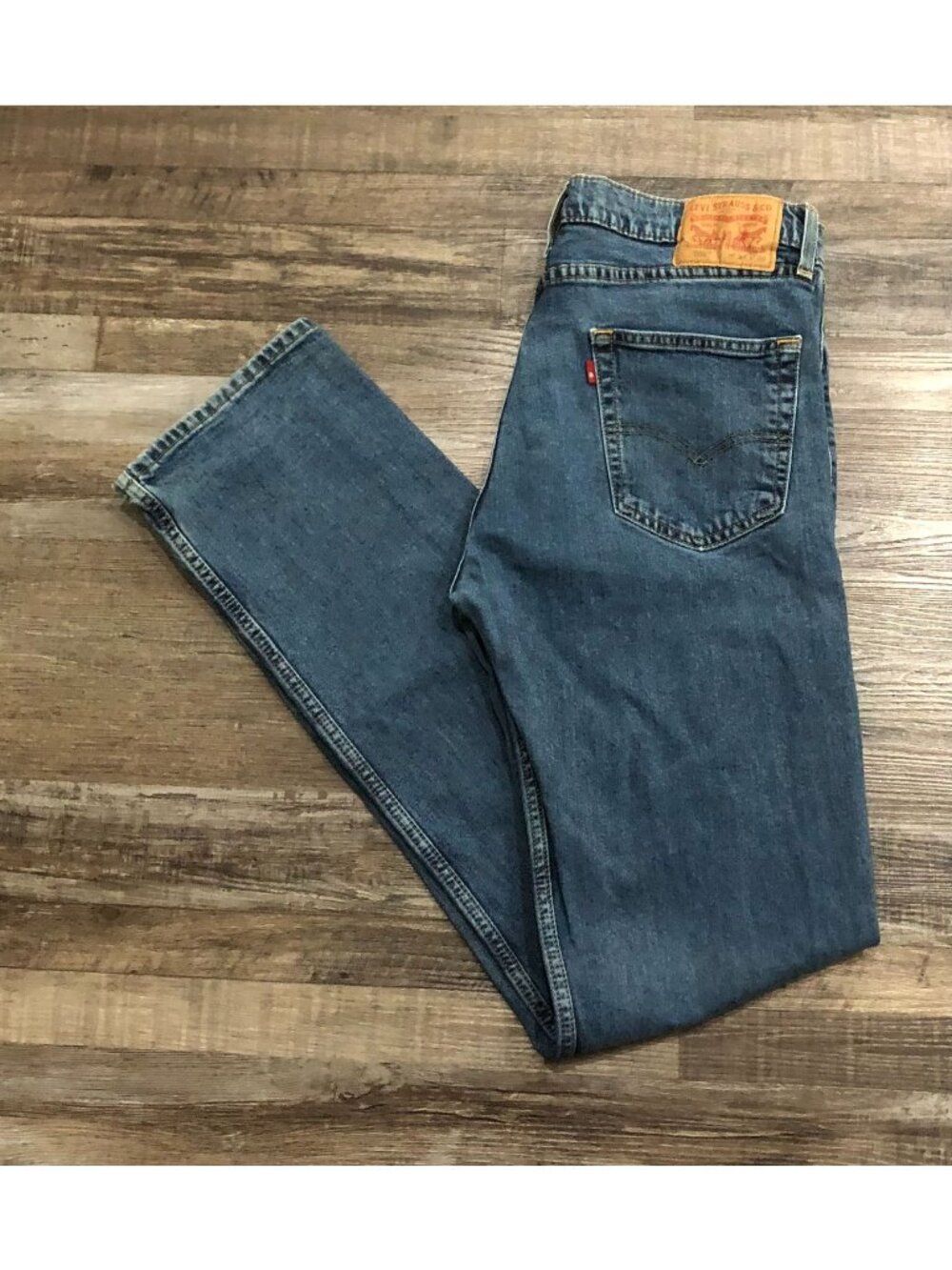 Levi's 505 Mens 34x30 Straight Fit Stretch Blue Jeans